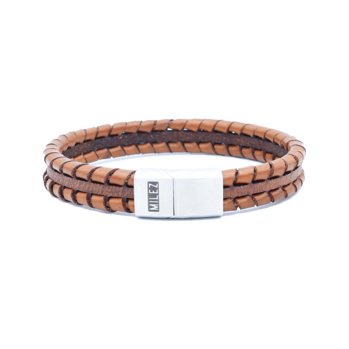 Colin - leren armband cognac