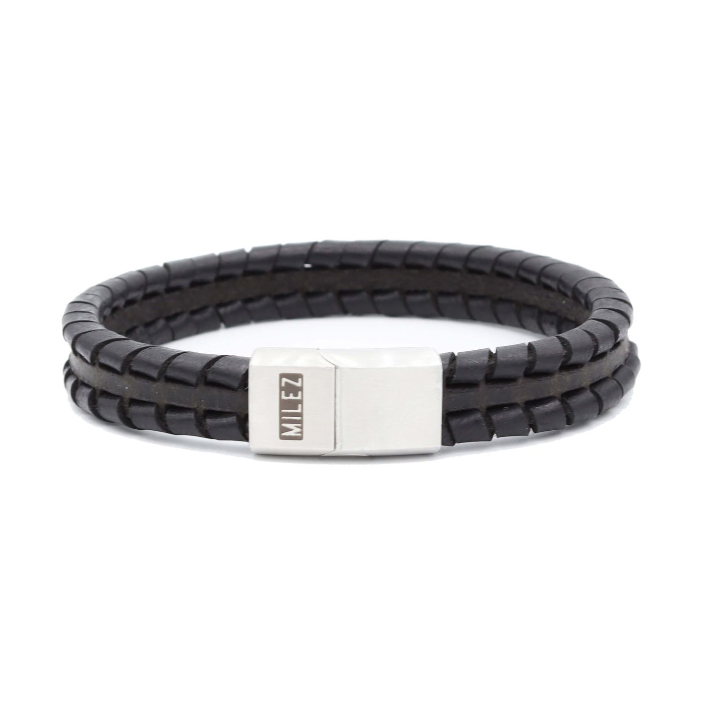 Colin - leren armband zwart
