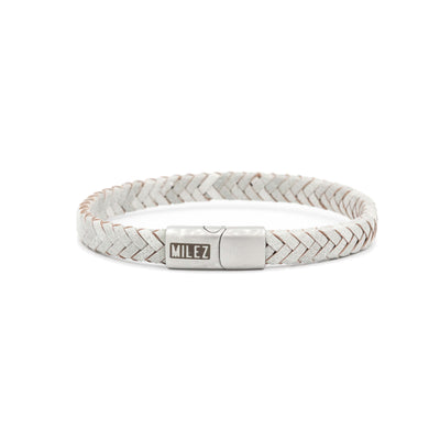 Sem - leren armband lichtgrijs