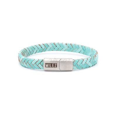 Sem - leren armband turquoise