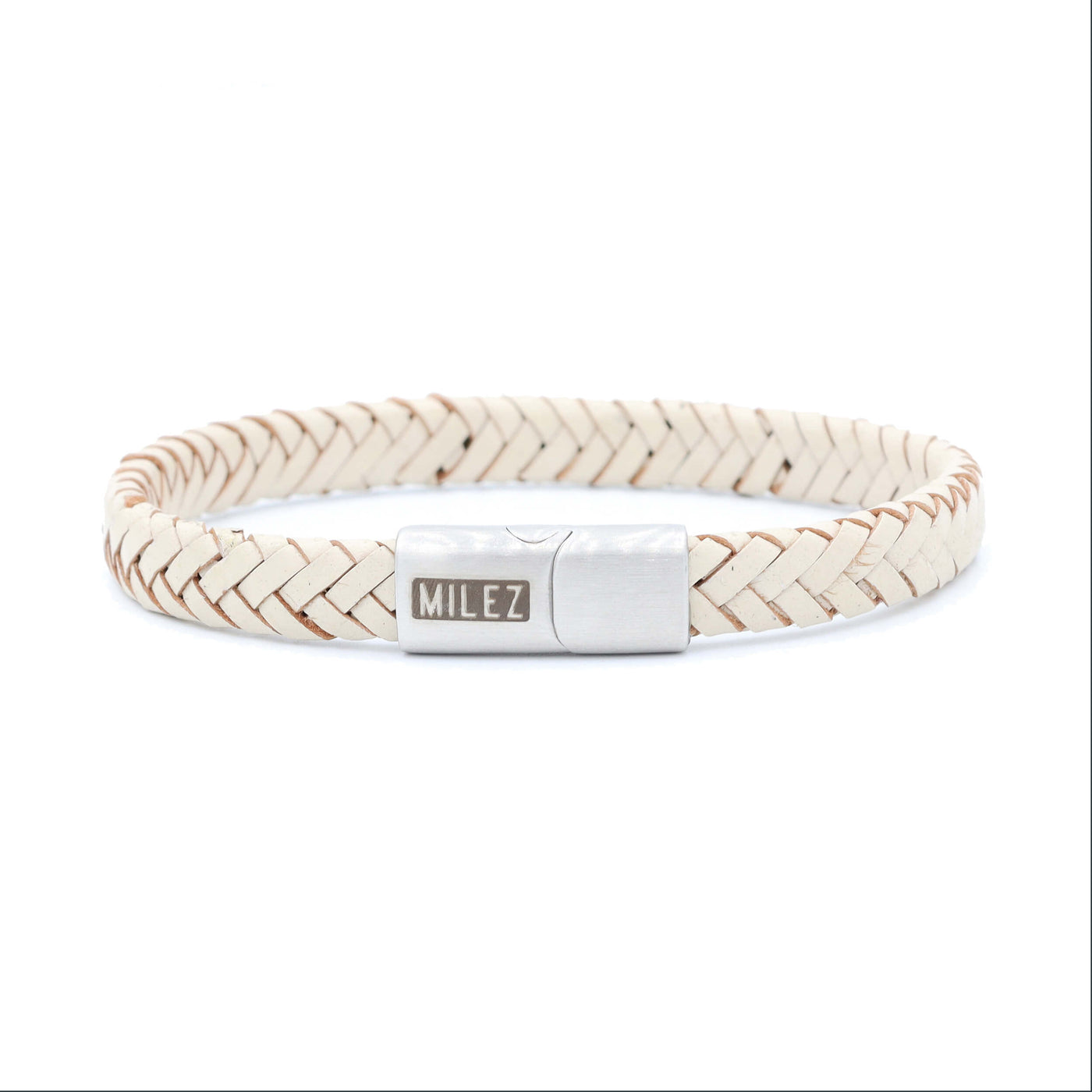 Sem - leren armband crème