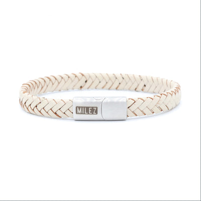 Sem - leren armband crème