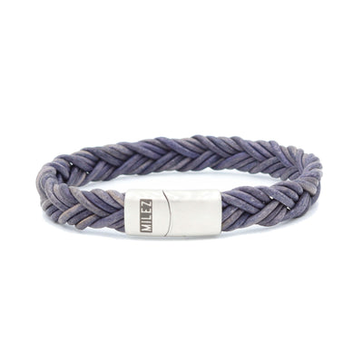 Kai - leren armband blauw
