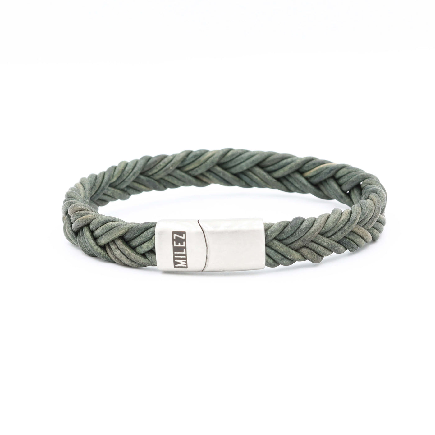 Kai - leren armband groen
