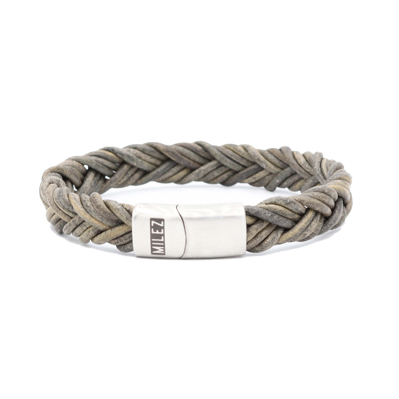 Kai - leren armband grijs
