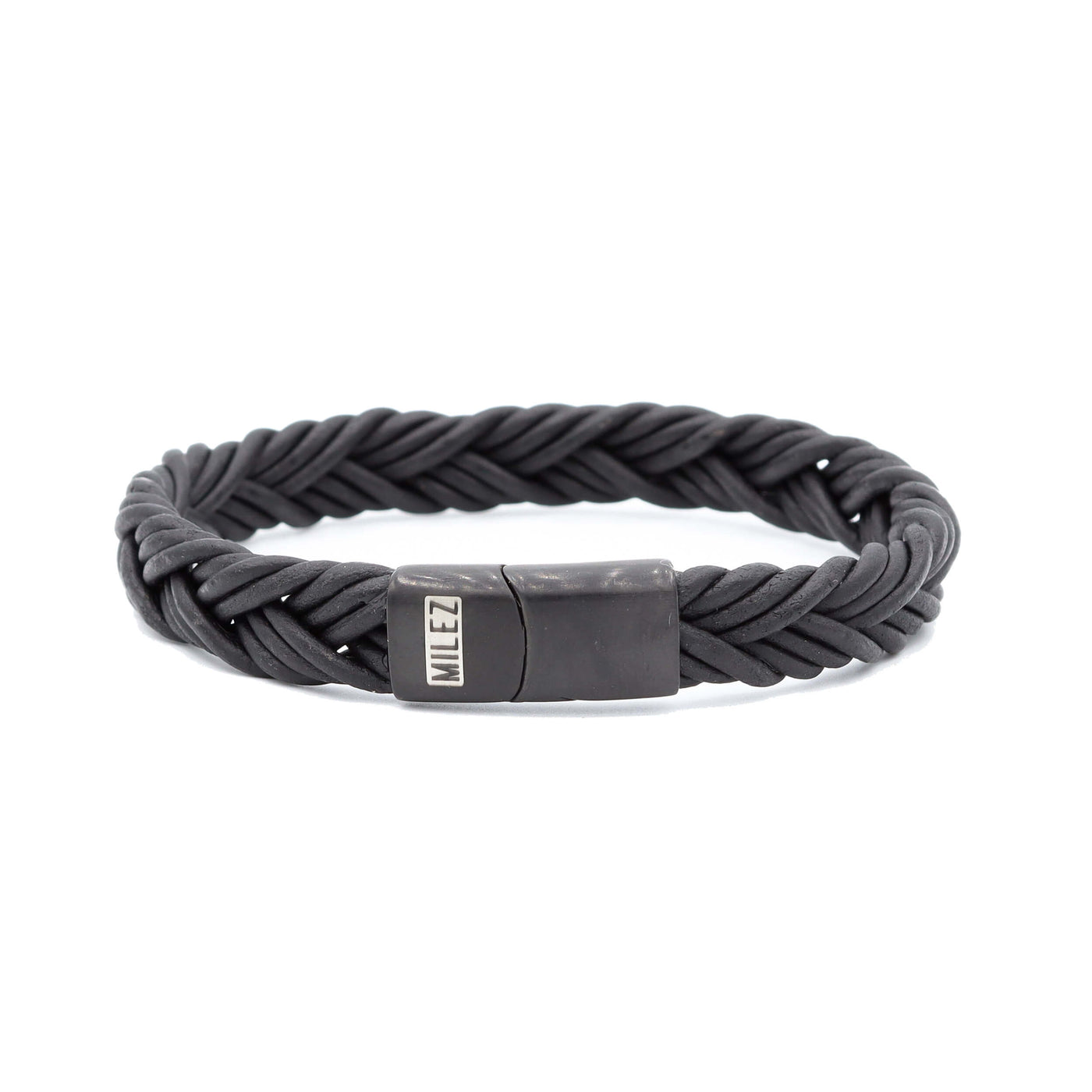 Kai - leren armband zwart-zwarte sluiting