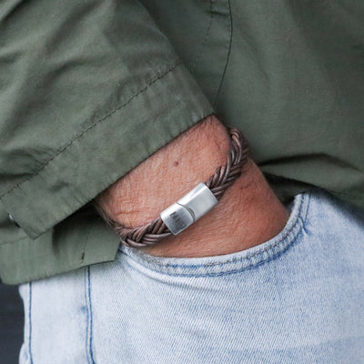 Kai - leren armband bruin