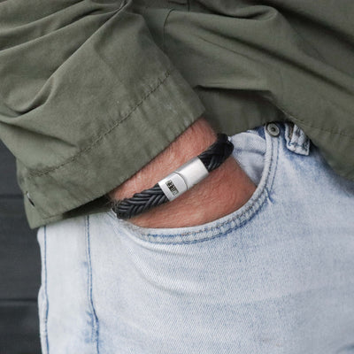 Kai - leren armband zwart