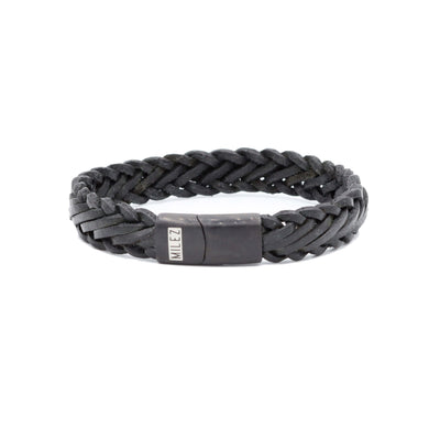 Levi - leren armband zwart