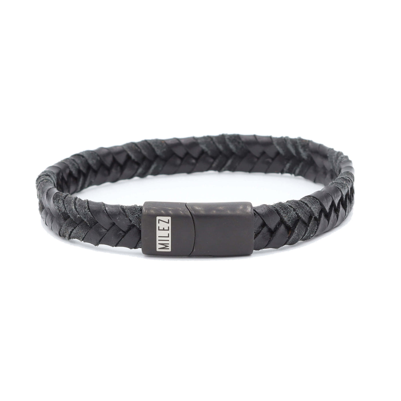 Nathan - leren armband zwart