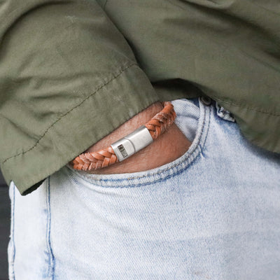 Nathan - leren armband cognac