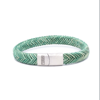 Quinn - leren armband groen