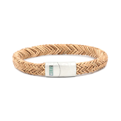 Quinn - leren armband naturel