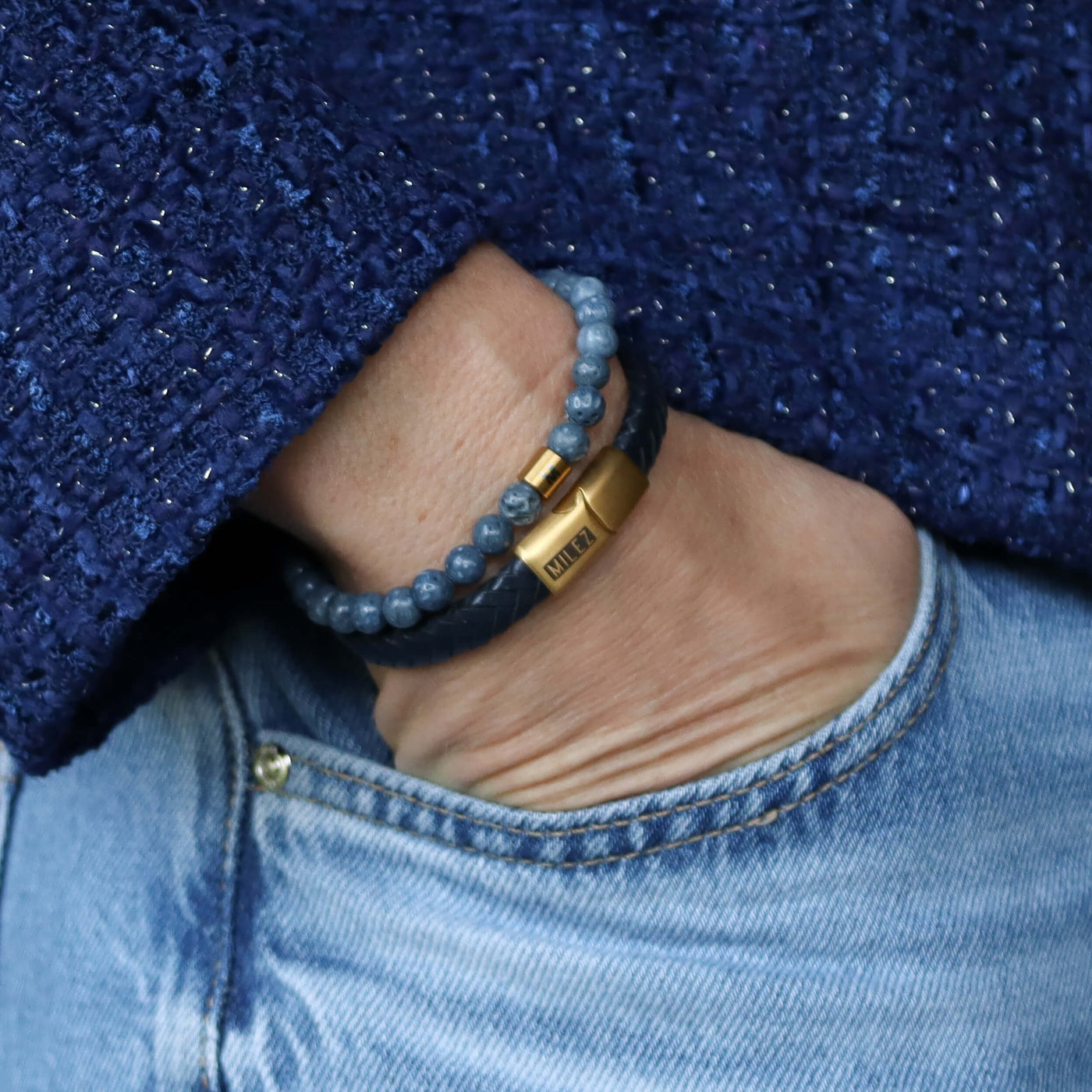 Set Dames 'Blue Bliss' goud