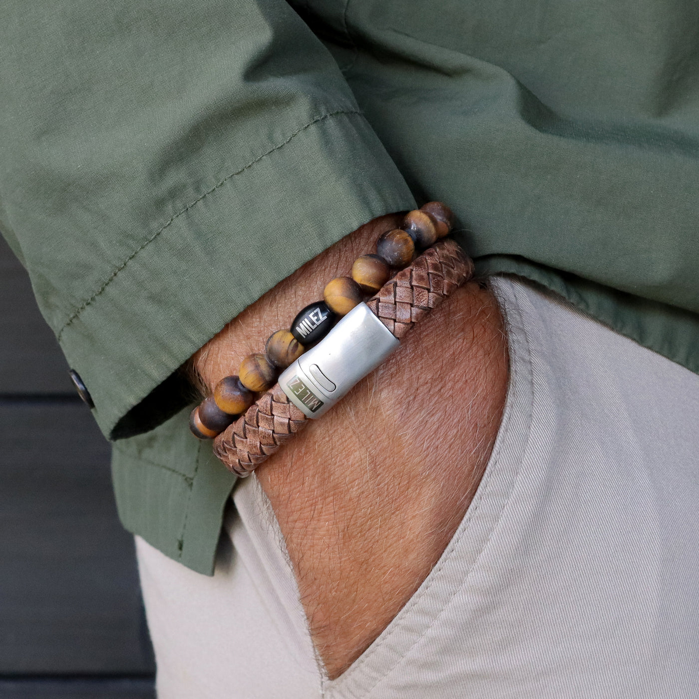 Luuk - leren armband bruin