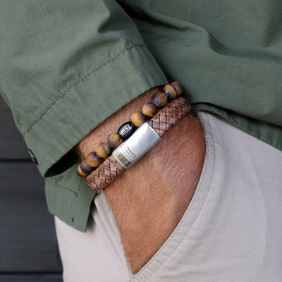 Luuk - leren armband bruin