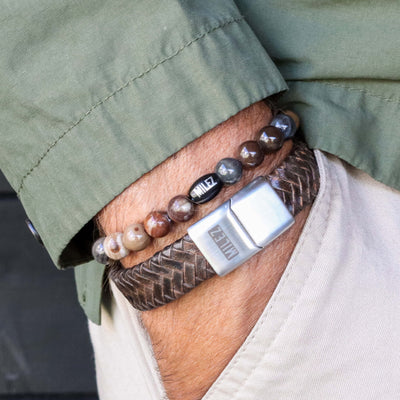 Noah - leren armband bruin