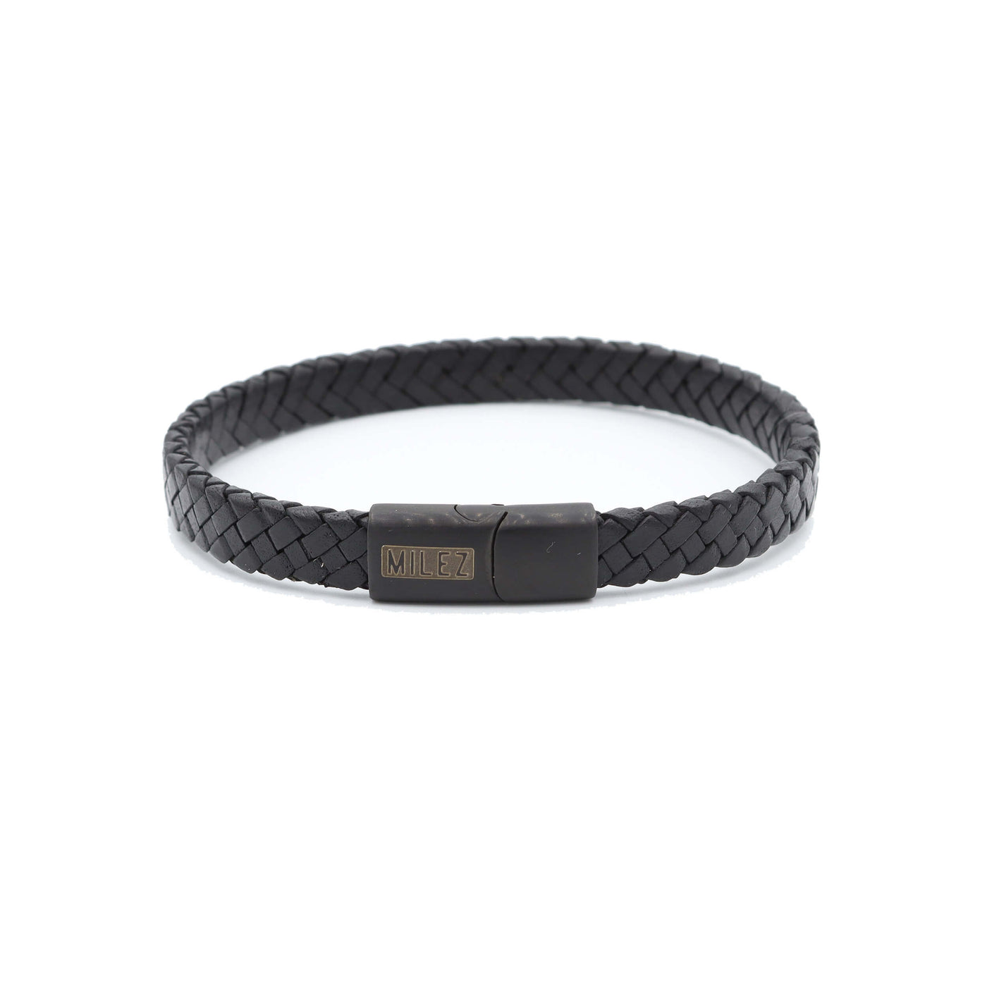 Sem - leren jongens armband zwart - zwarte sluiting