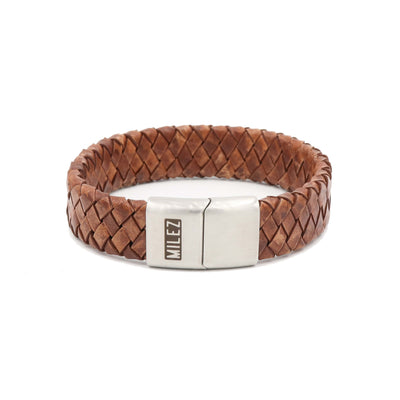 Noah - leren armband cognac