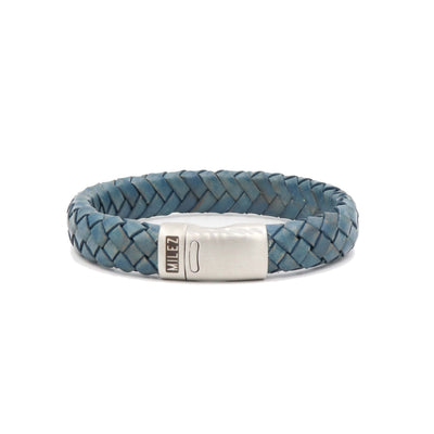 Luuk - leren armband petrol blauw