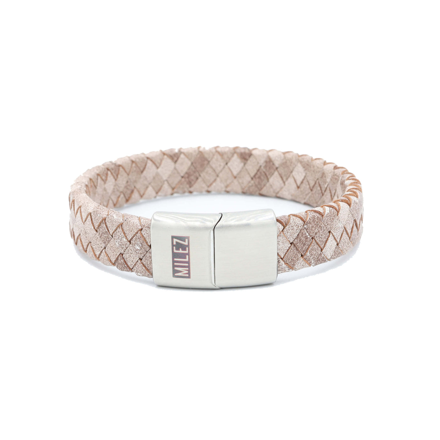 Noah - leren armband taupe