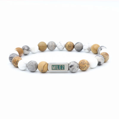 Mason - kralenarmband zand-wit mix