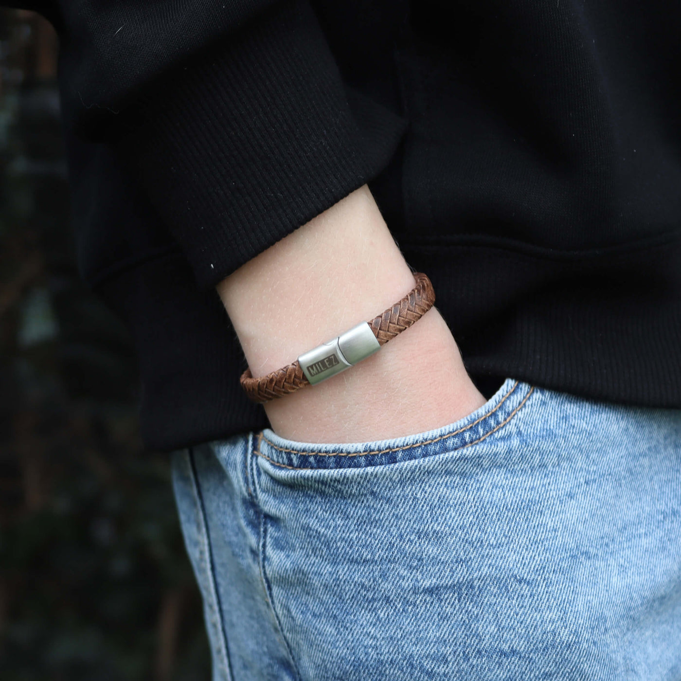 Sem - leren jongens armband bruin