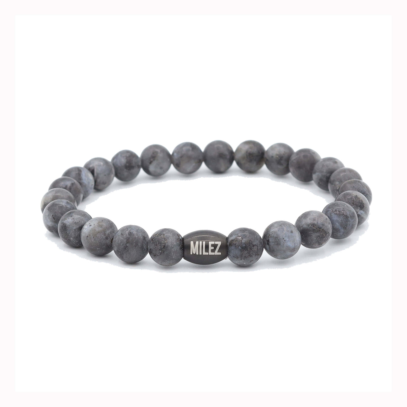 Tom - kralenarmband antraciet mat