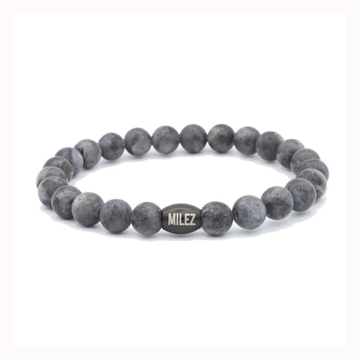 Tom - kralenarmband antraciet mat