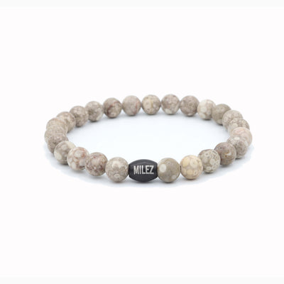 Tom - kralenarmband licht taupe