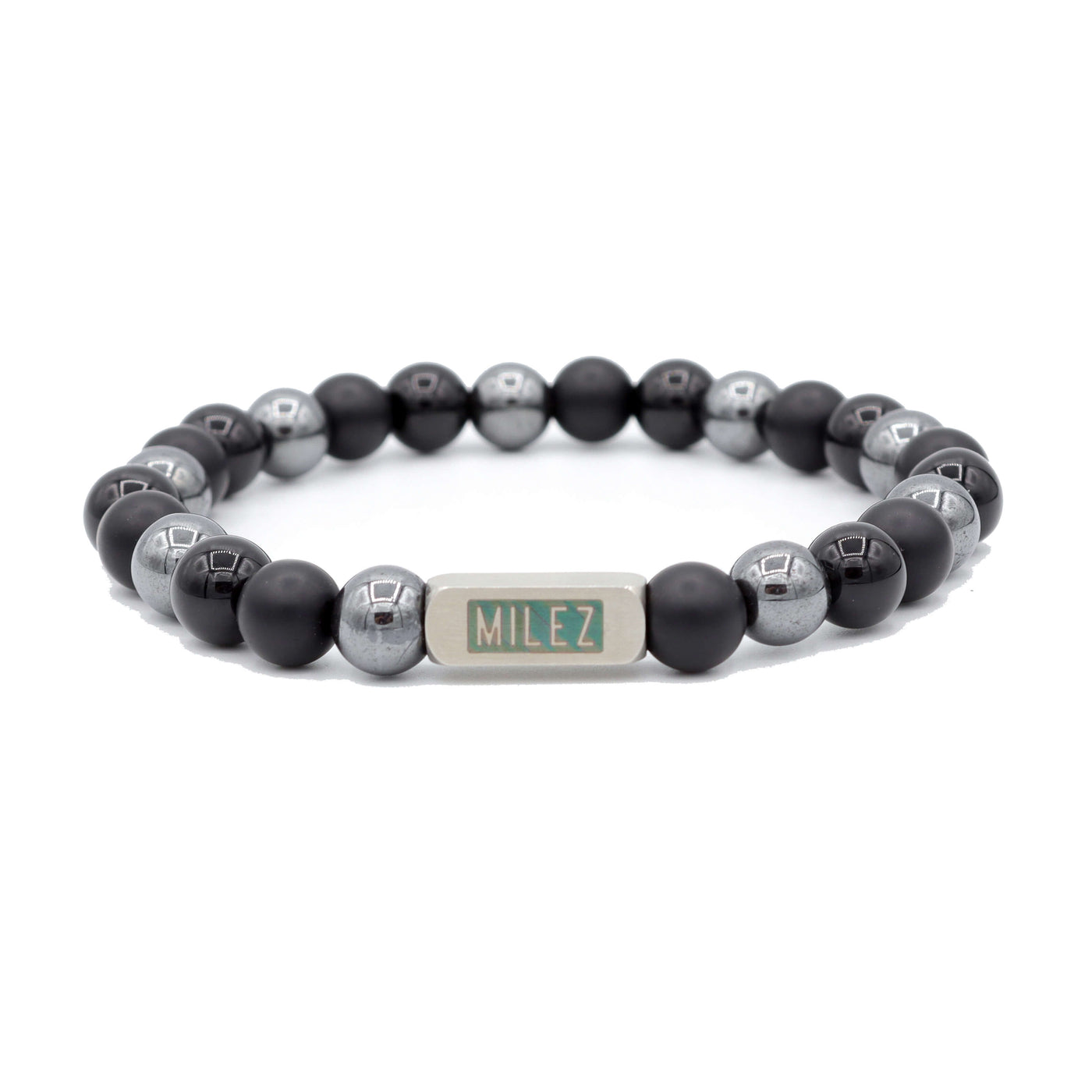 Mason - kralenarmband zwart-zilvermix