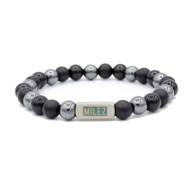 Mason - kralenarmband zwart-zilvermix