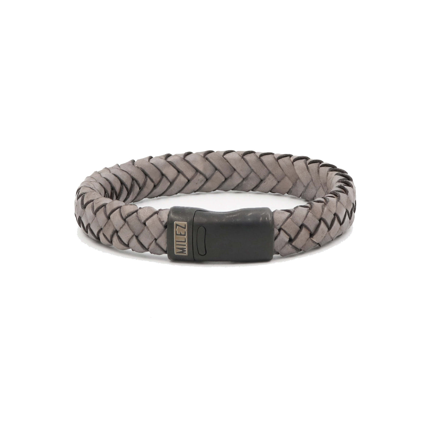 Luuk - leren armband grijs