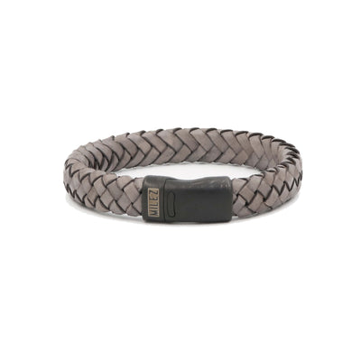 Luuk - leren armband grijs