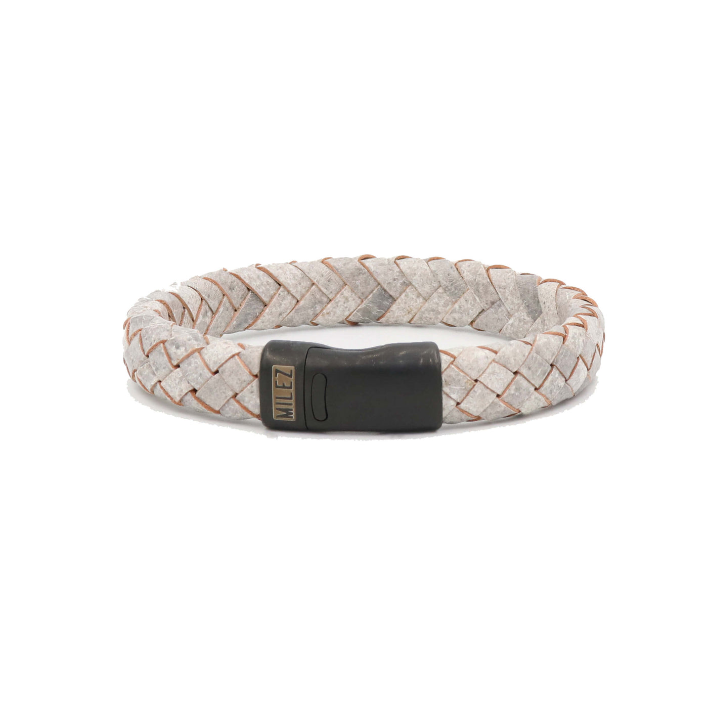 Luuk - leren armband lichtgrijs