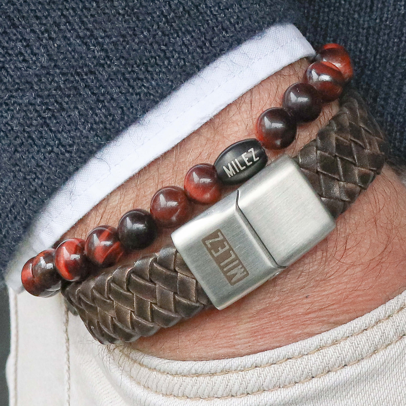 kralen armband heren Tom-verpakt in mooie giftbox-Milez